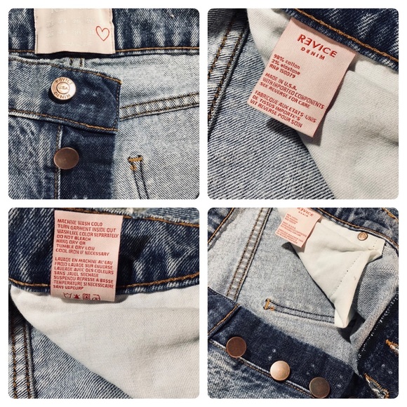 REVICE - High Waisted Distressed Button Fly Strait Leg Jeans - 32 NWOT - Picture 6 of 15